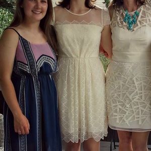 Cream lace midi dress. Worn once!